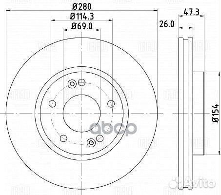 Диск торм. для а/м Kia ceed (07) /Cerato (09)