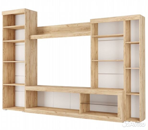 Гостиная Бастон Дуб вотан/Белый глянец