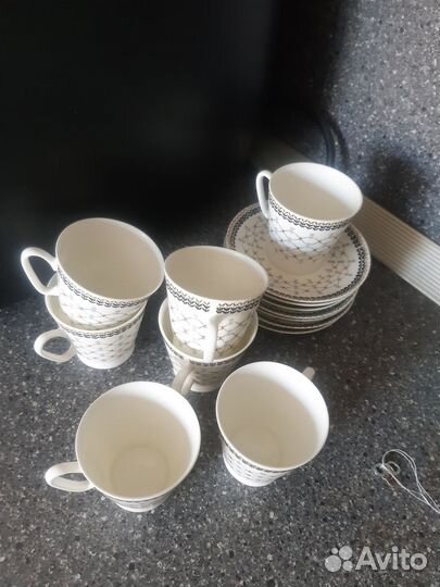 Кофейная пара лфз костяной фарфор 7 шт новое