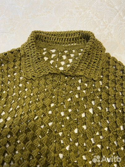 Пончо, ручная вязка