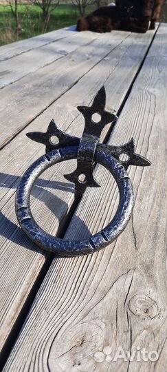 Кованое кольцо на калитку или ворота, молоток