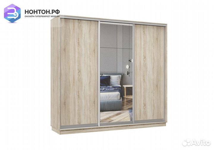 Шкаф-купе трёхдверный Ирида с 1 зеркалом дуб соном