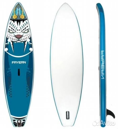 SUP board надувной прогулочный Синий Тигр