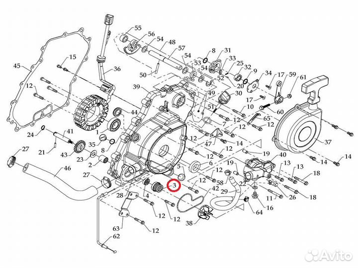Сальник помпы, комплект stels dinli 600/700/800