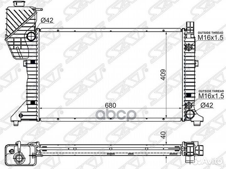 Радиатор Mercedes-Benz Sprinter 95-06 / L310 80