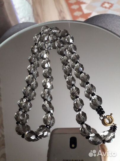 Бусы Чехия стекло под раухтопаз