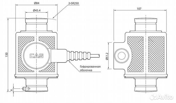 Тензодатчик CAS WBK-TL 10 (SUS) Легированная сталь