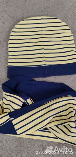 Шапочка и снуд на мальчика 44 - 48 см