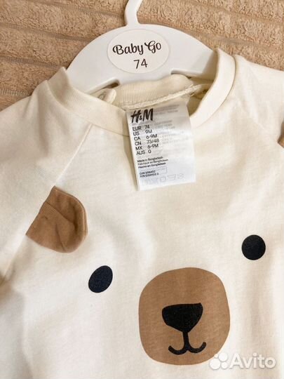 Боди hm 74 подойдут и мальчику и девочке