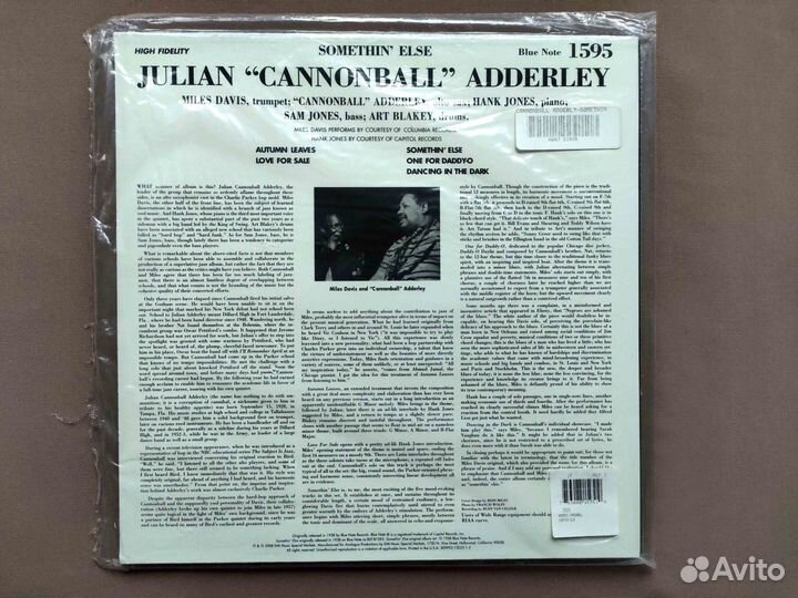 Cannonball Adderley – Somethin' Else US 45 RPM #2