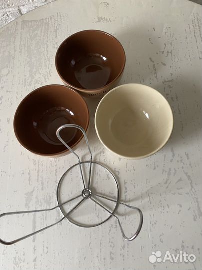 Миска для супа 3 шт в подставке