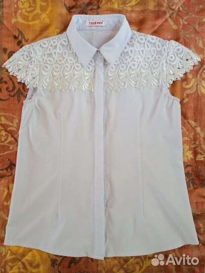 Блузка белая для девочки,р.146
