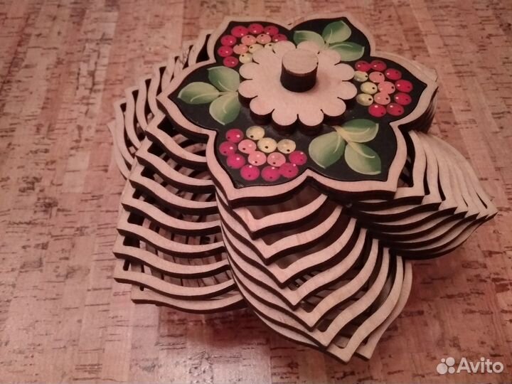 Деревянная вазочка шкатулка СССР