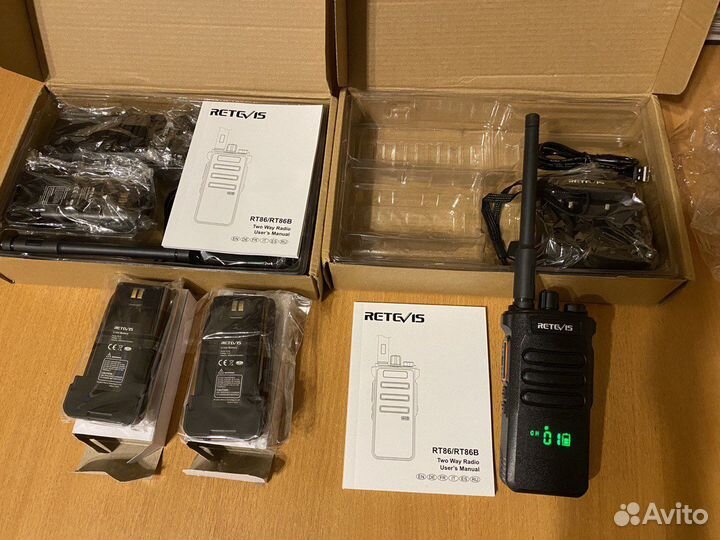 Рации Retevis RT86 (2шт.) + два аккамулятора