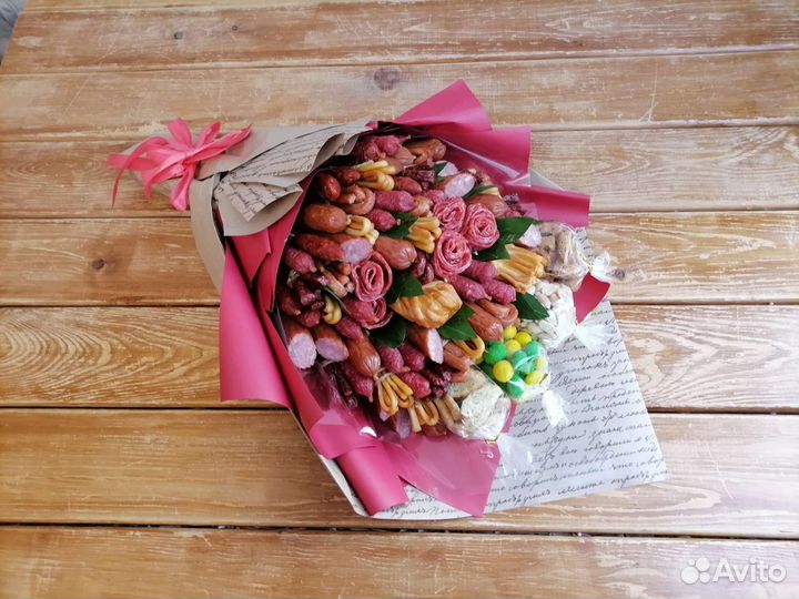 Оформление букетов съедобных