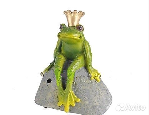 Садовая фигура Лягушка на камне со звуком