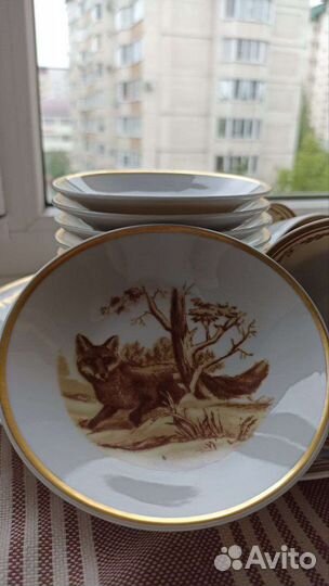 Чайный и кофейный сервиз Охота, и сервиз Афина