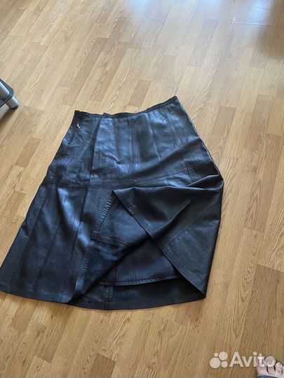 Кожаная юбка длинная