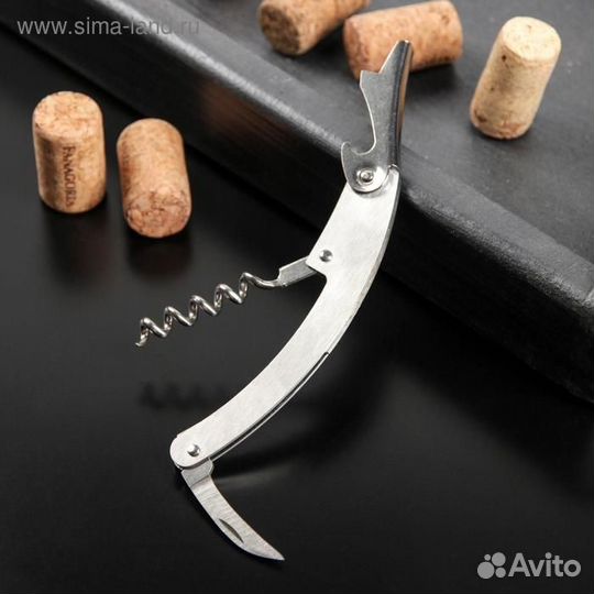 Штопор складной Доляна «Лёгкость», 11 см, цвет сер