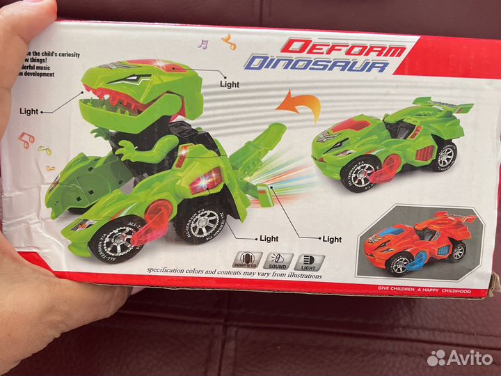 Динозавр трансформер свет звук ездит