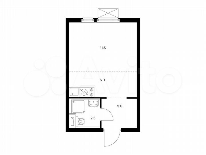 Квартира-студия, 23,7 м², 2/14 эт.