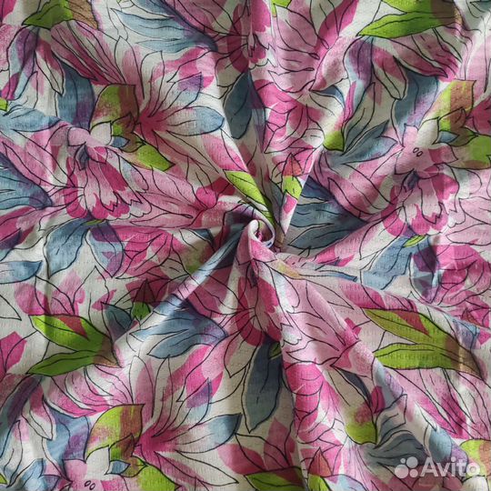 Отрез ткани, натуральный хлопок- мережка