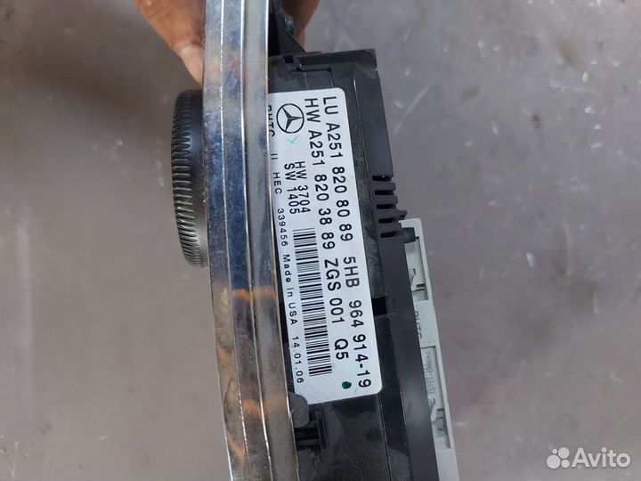 Блок управления климатом на Mercedes ML GL 164