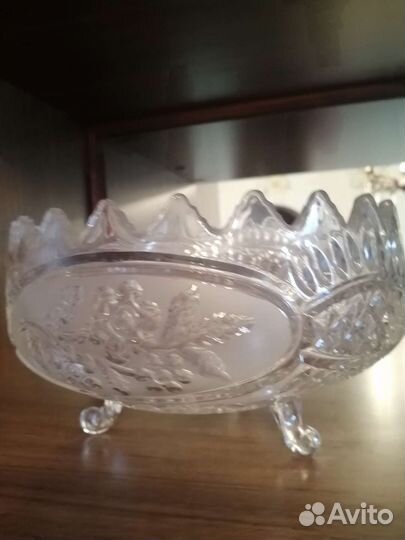 Ваза для фруктов на ножке хрусталь