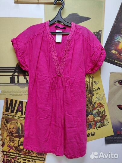 Льняное платье лен zara