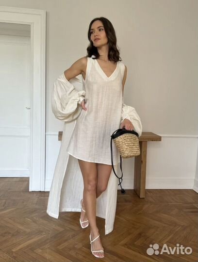 Платье кимано из льна