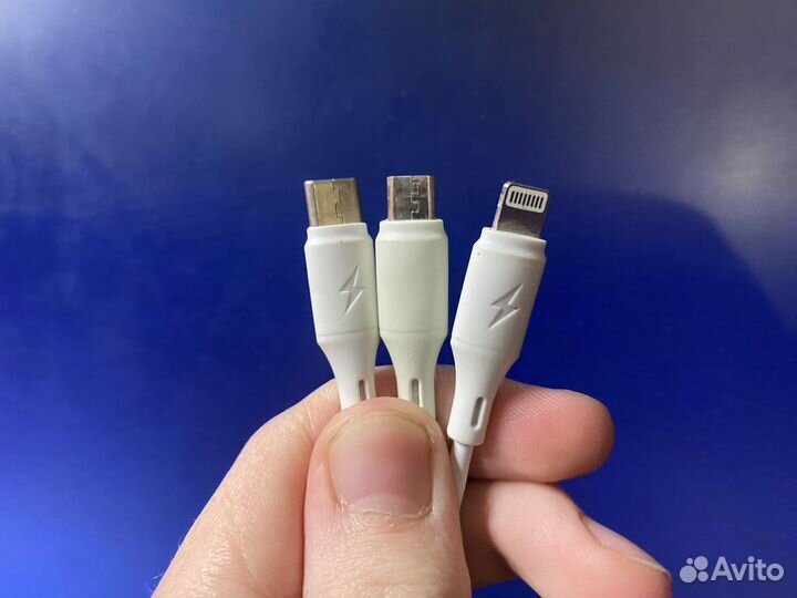 Кабель Type-C, Lightning, Micro-usb (1.5м, белый)