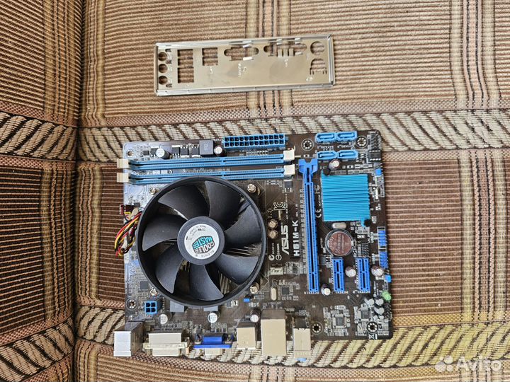 Материнс плата 1155 Asus H61M-K+Процесс+ Память4гб