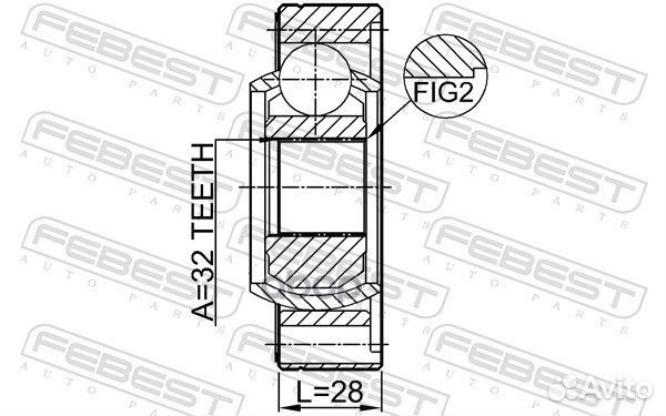 Шрус карданного вала 32X86 1911-E46SHA Febest