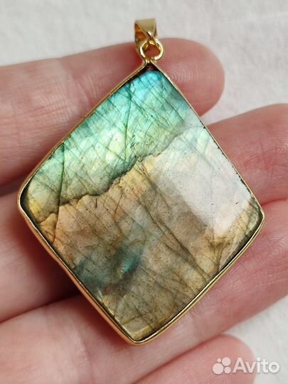 Лабрадорит кулон ромб 14г на цепочке