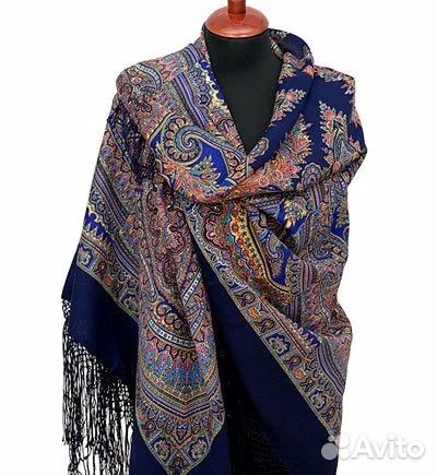 Павловский платок чистошерстяной с шелковой бахром