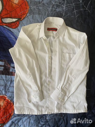 Рубашка белая для мальчика 128-134