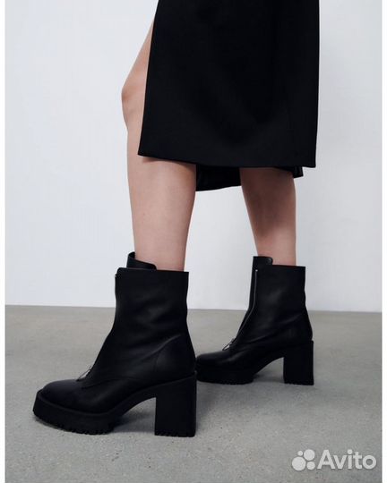 Сапоги Zara кожа