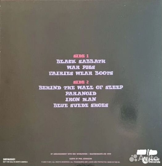 Виниловая пластинка Black Sabbath - Paranoia (BBC