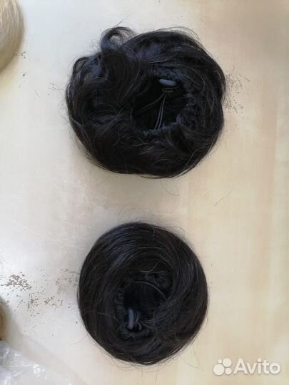 Шиньон резинка из натуральных волос