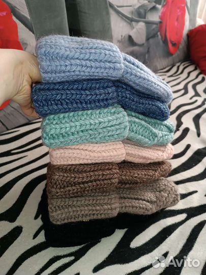 Шапка вязаная/шапка тыковка новая