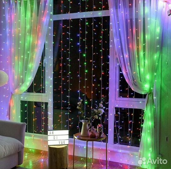 Гирлянда штора занавес