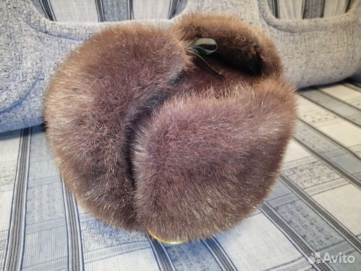 Норковая шапка мужская ушанка