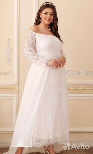 Свадебное платье новое 48-50 и украшение для волос