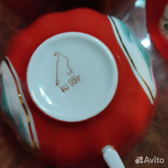 Сервиз чайный Красные маки живопись Дулево