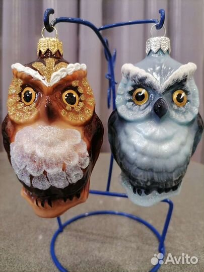 Совушки елочные игрушки Ариель