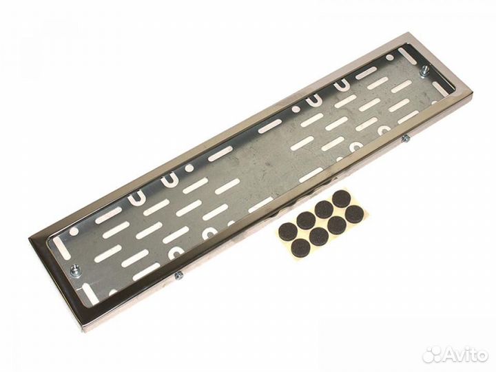 Нержавеющая рамка черная с квадратными углами