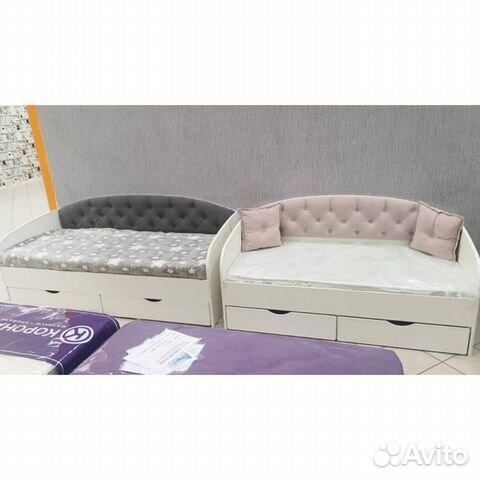 Кровать основание ламели детская велюр лдсп