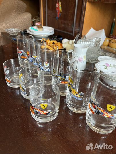 Стаканы с машинами bohemia чехословакия