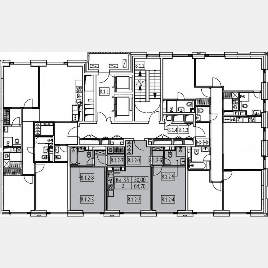 2-к. квартира, 64,7 м², 3/20 эт.