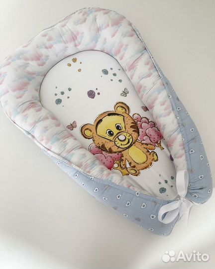 Кокон-гнездышко из Турецкого хлопка для мальчика